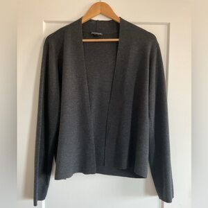Eileen Fisher Charcoal Open-Front Knit Cardigan